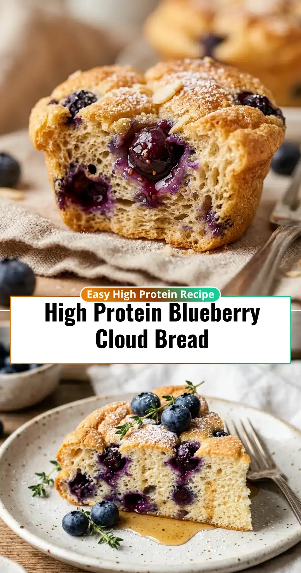 High Protein Blueberry Cloud Bread