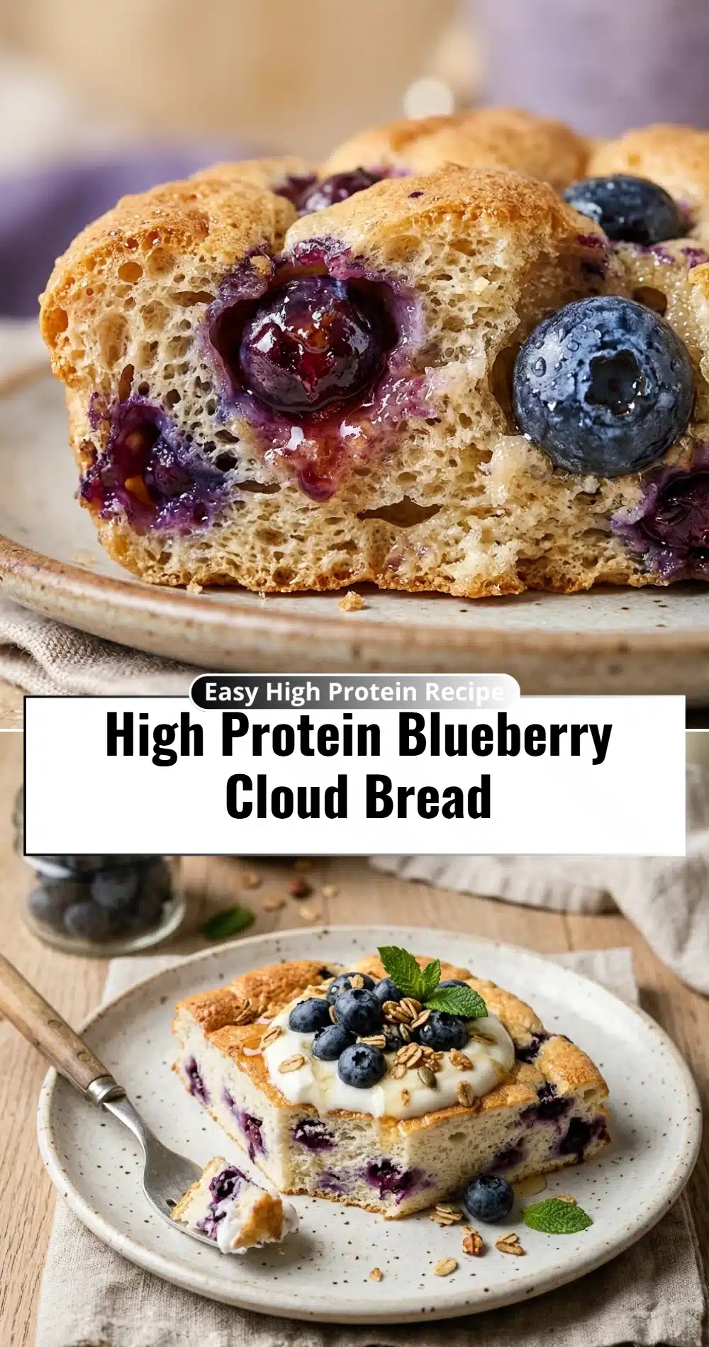 High Protein Blueberry Cloud Bread