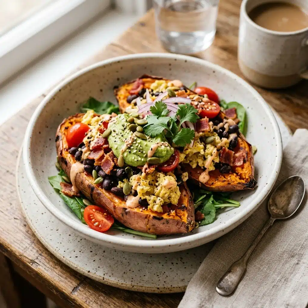 High Protein Breakfast Sweet Potatoes