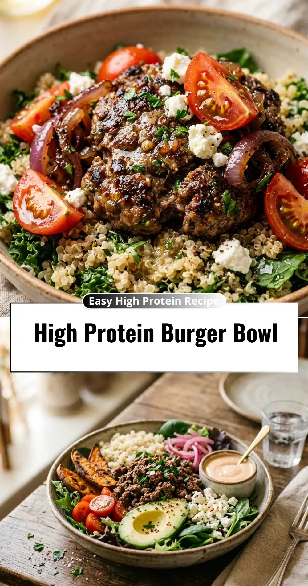 High Protein Burger Bowl