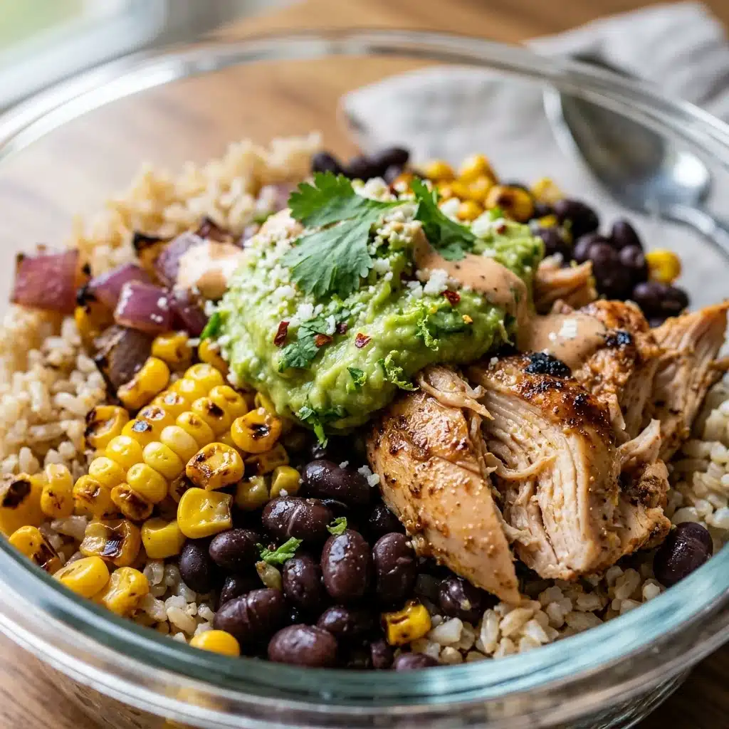 High Protein Chicken Burrito Bowls Meal Prep