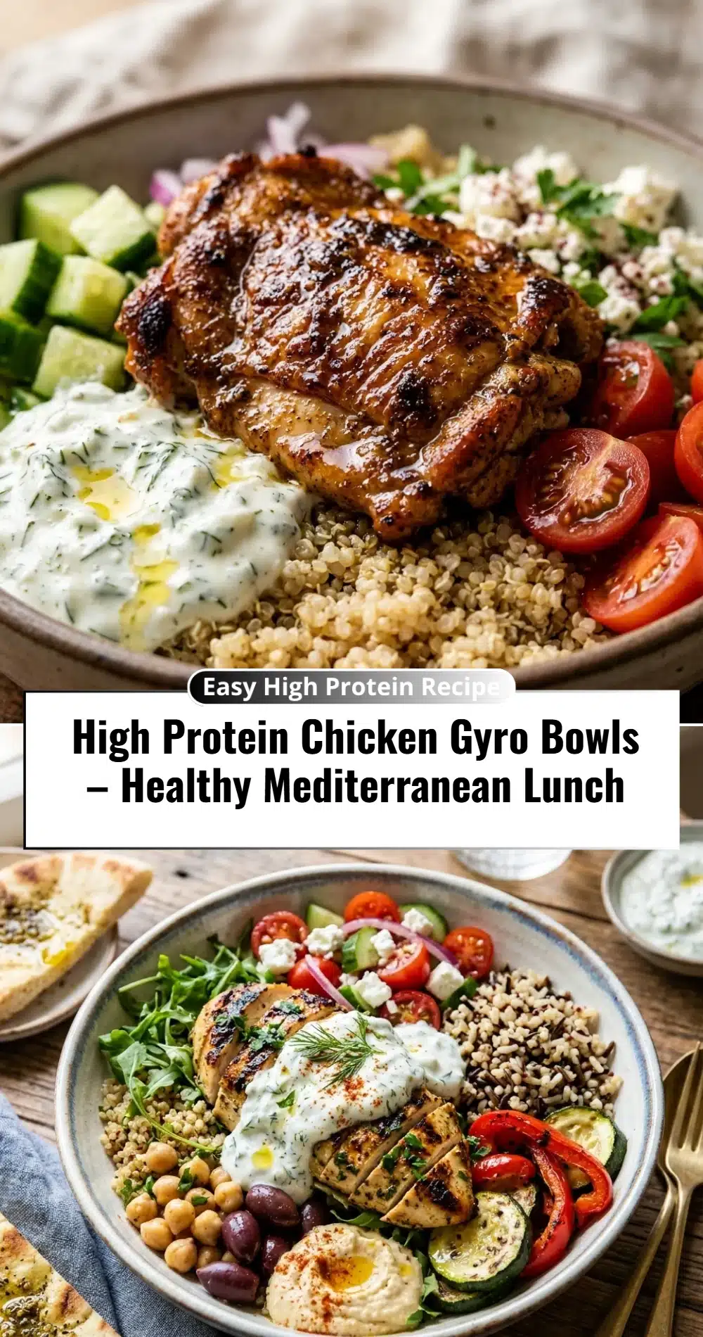 High Protein Chicken Gyro Bowls – Healthy Mediterranean Lunch