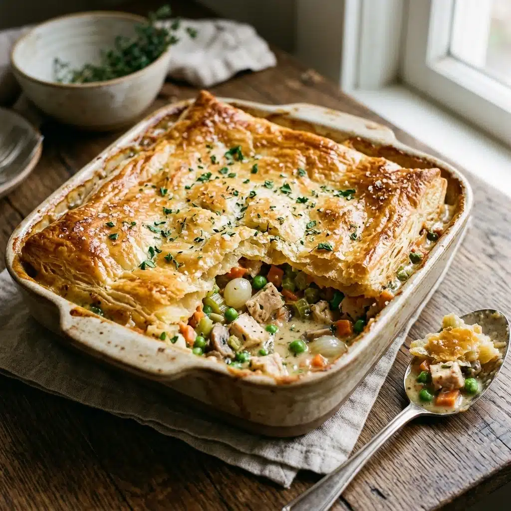 High Protein Chicken Pot Pie Casserole