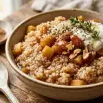 High Protein Cinnamon Apple Breakfast Quinoa