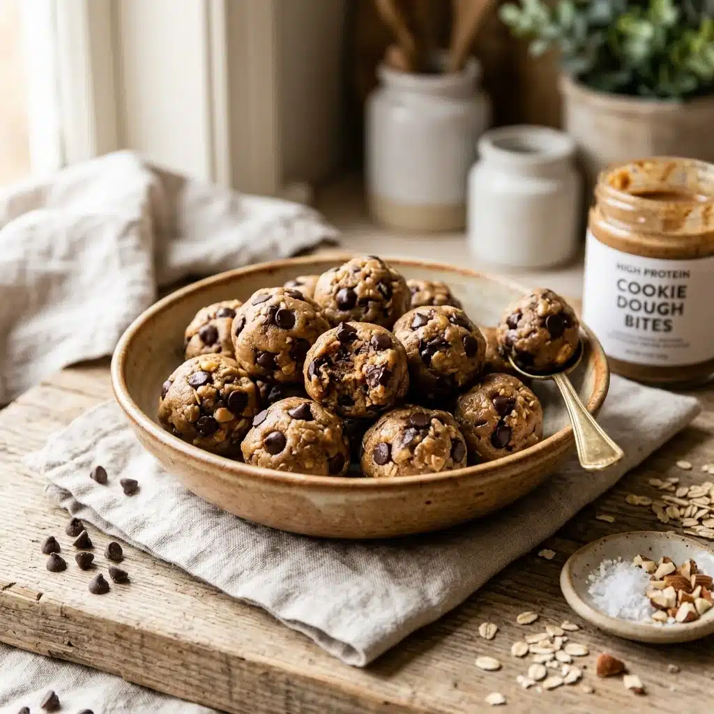 High Protein Cookie Dough Bites No Bake