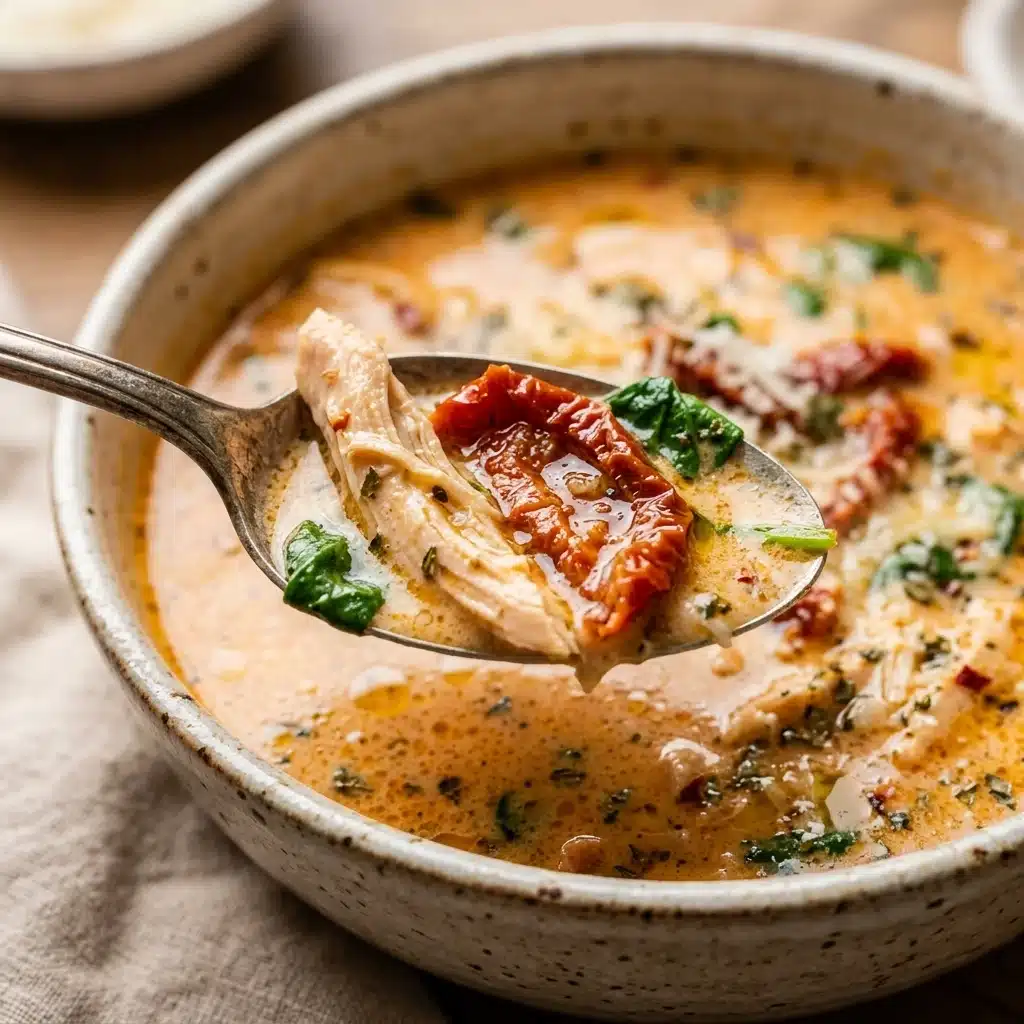 High Protein Creamy Tuscan Chicken Soup