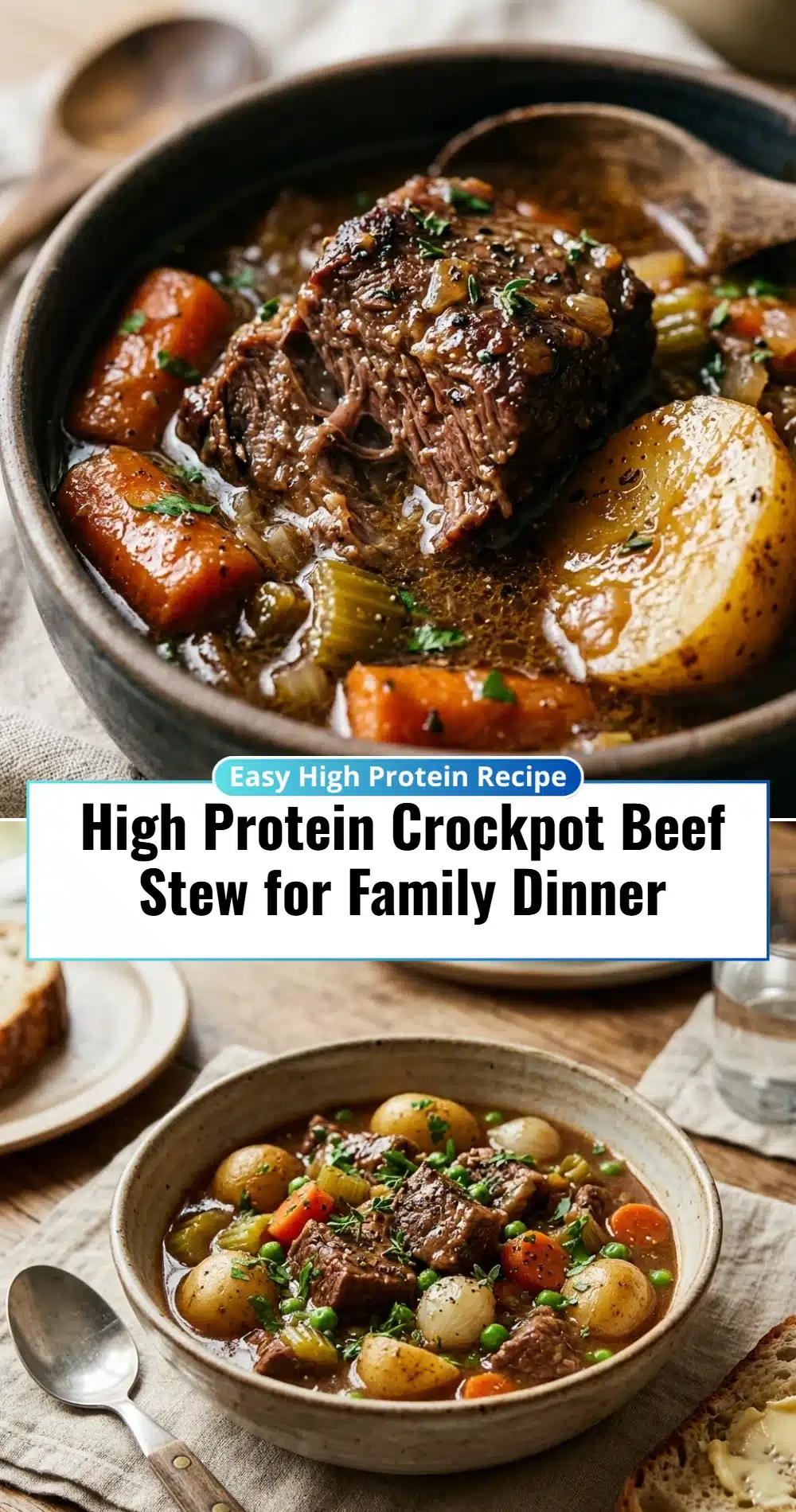 High Protein Crockpot Beef Stew for Family Dinner