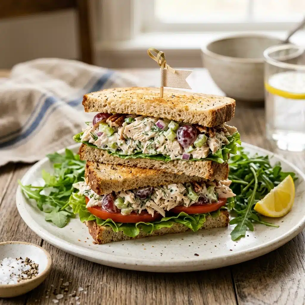 High Protein Greek Yogurt Chicken Salad Sandwich