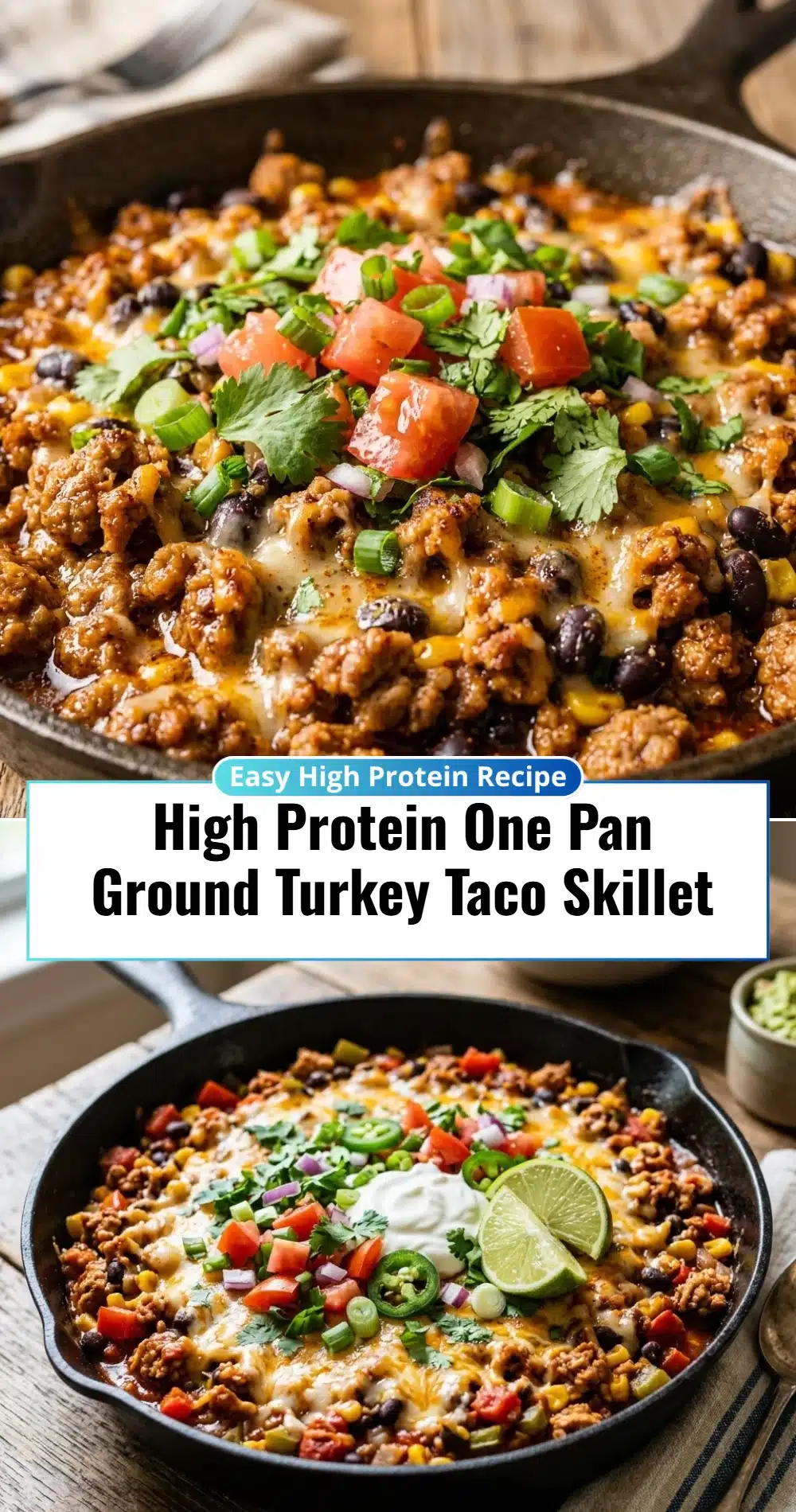 High Protein One Pan Ground Turkey Taco Skillet