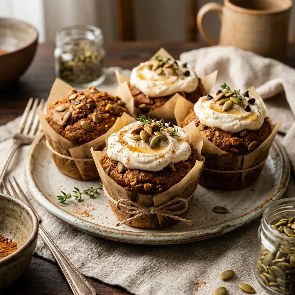 High Protein Pumpkin Muffins with Greek Yogurt