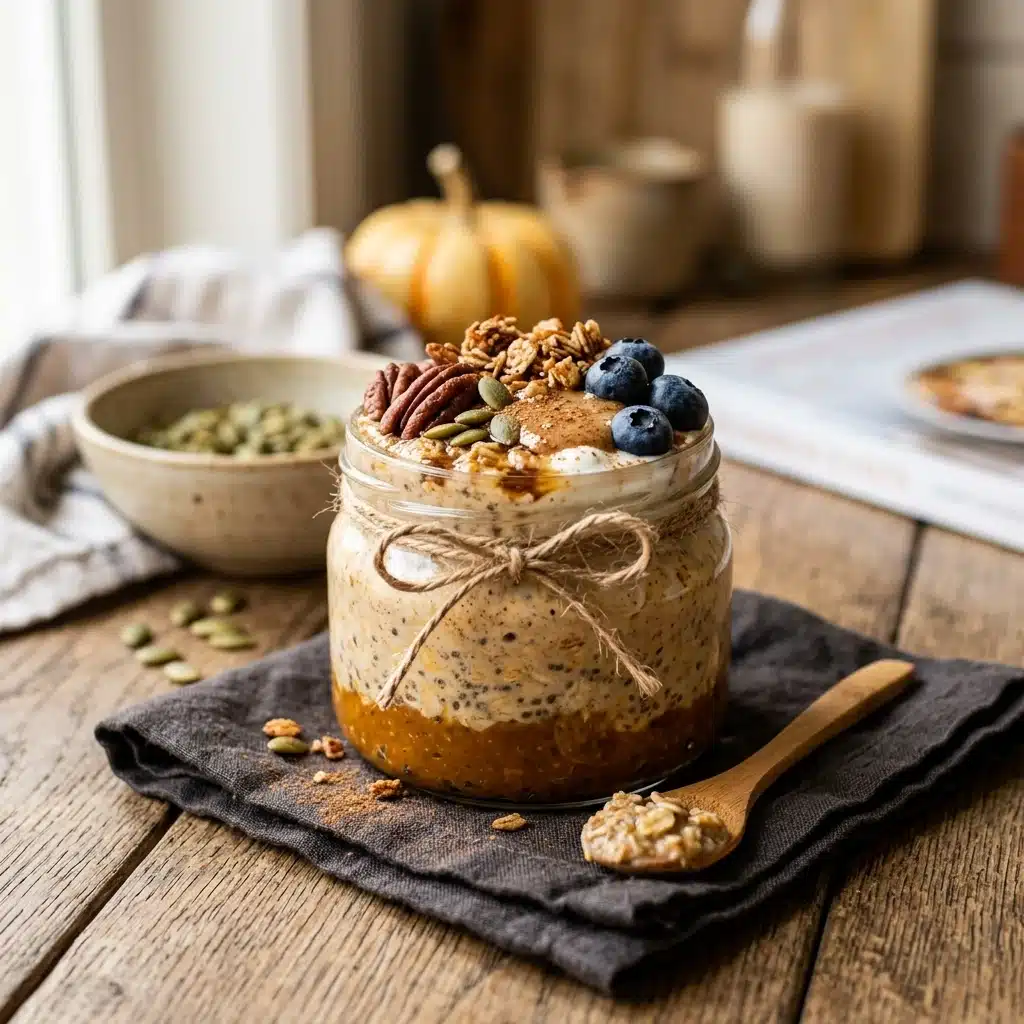 High Protein Pumpkin Overnight Oats Meal Prep