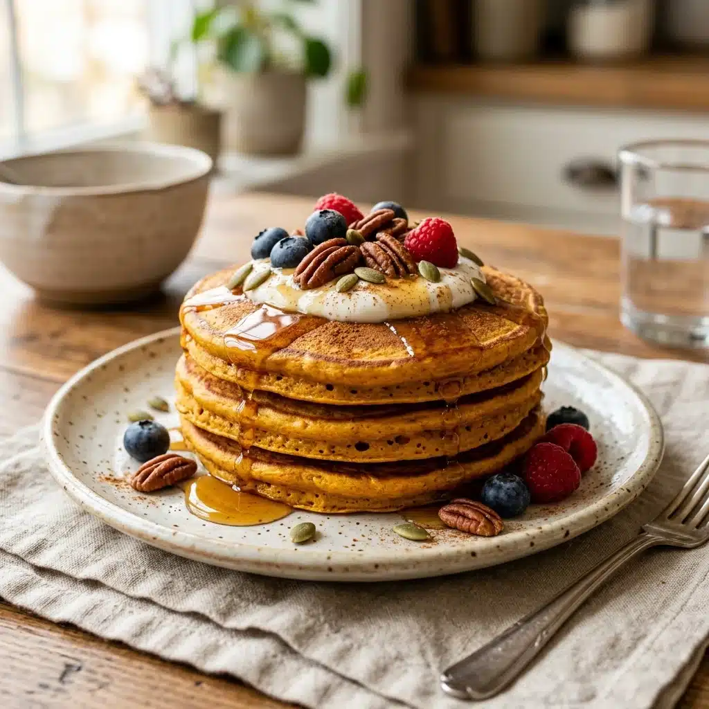 High Protein Pumpkin Protein Pancakes Easy