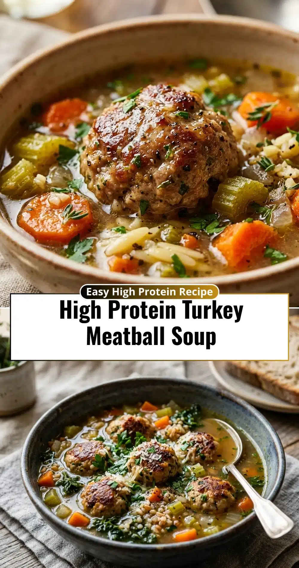 High Protein Turkey Meatball Soup