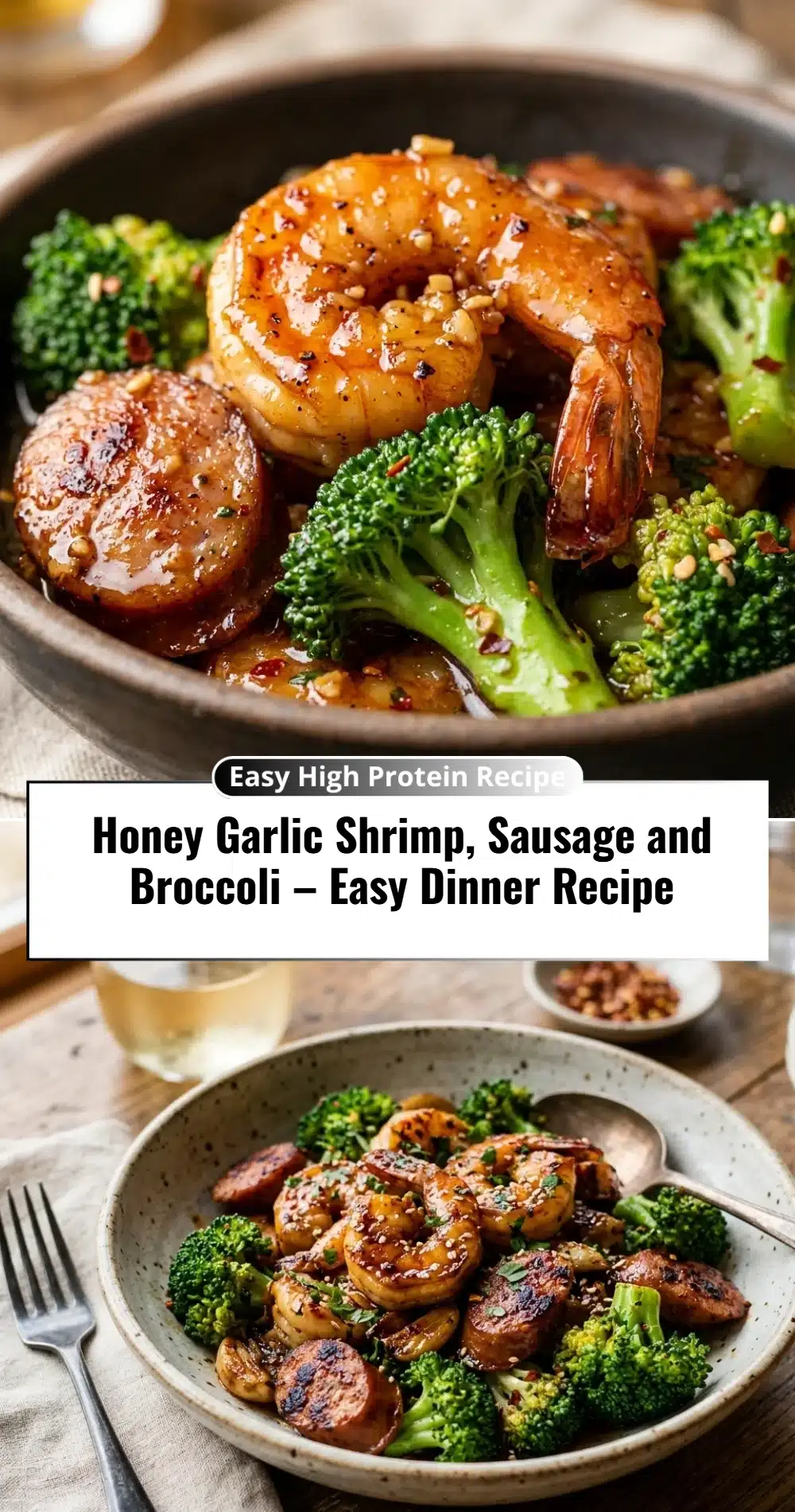 Honey Garlic Shrimp, Sausage and Broccoli – Easy Dinner Recipe