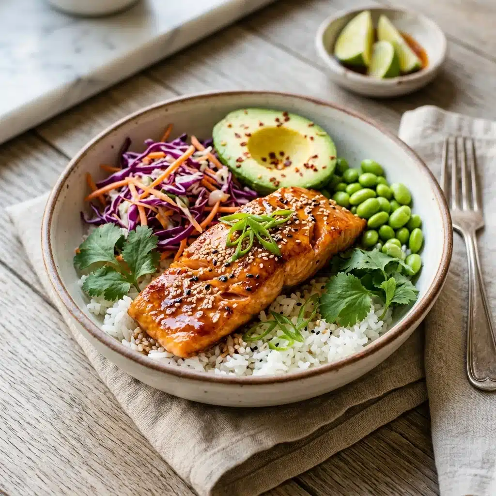 Honey Sriracha Salmon Bowls
