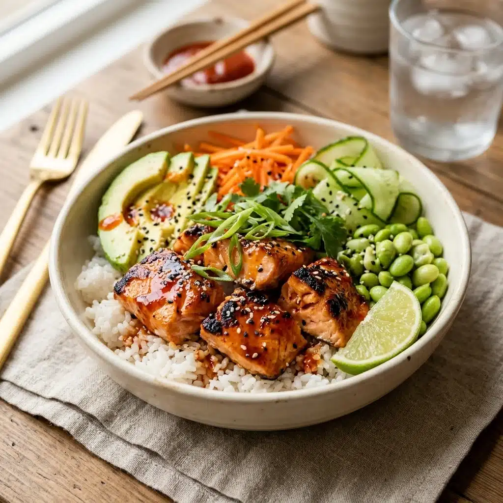 Honey Sriracha Salmon Bowls – Healthy Asian Dinner Recipe