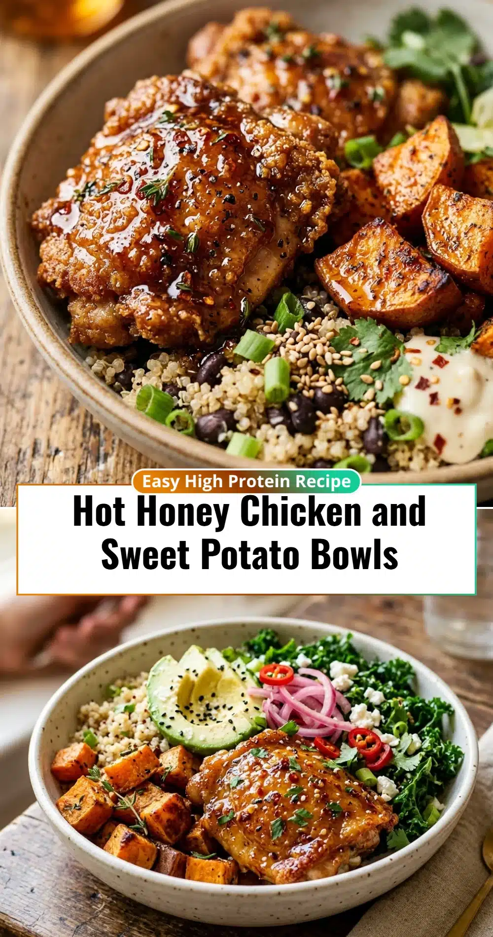 Hot Honey Chicken and Sweet Potato Bowls