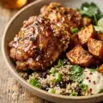 Hot Honey Chicken and Sweet Potato Bowls