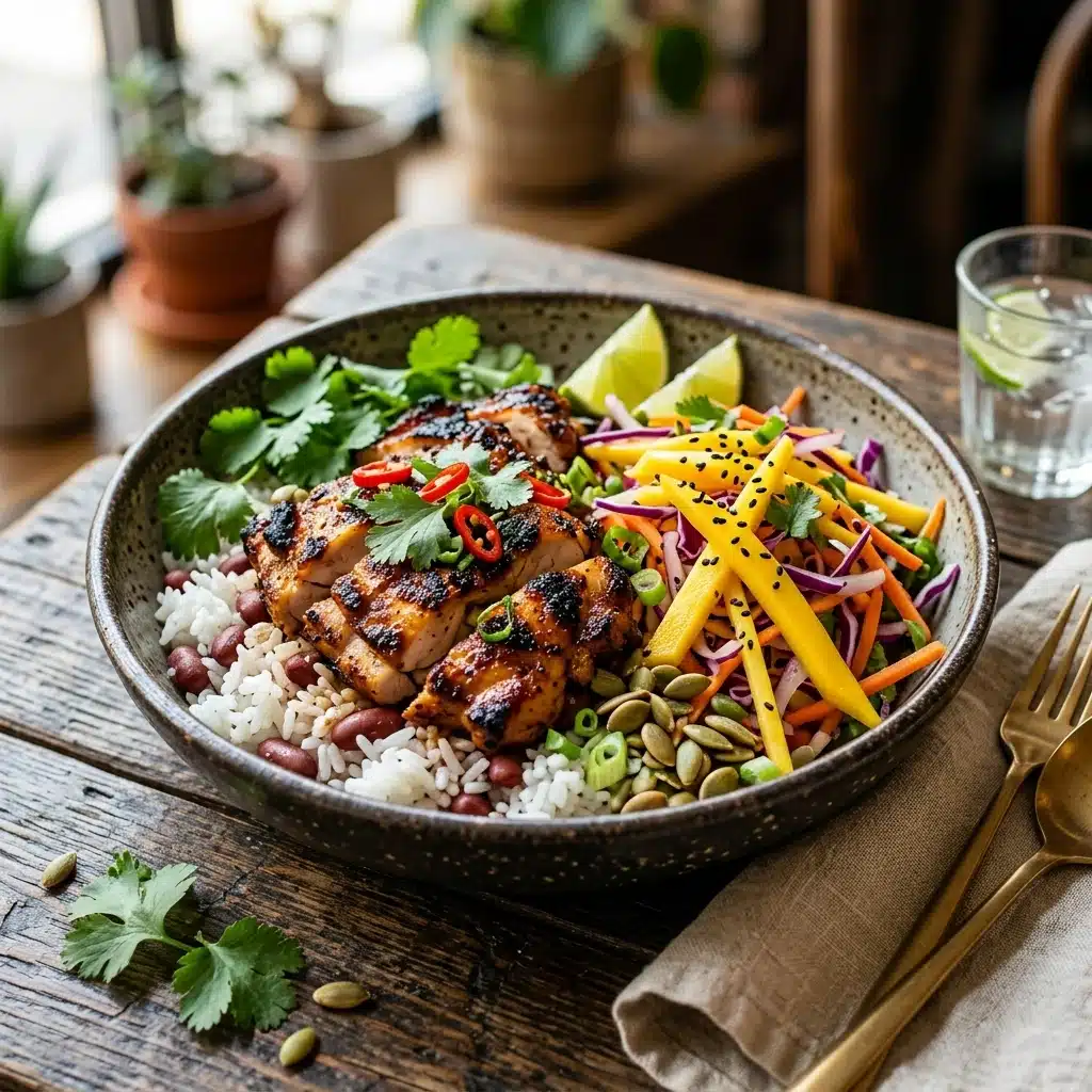 Jerk Chicken Mango Slaw Bowls