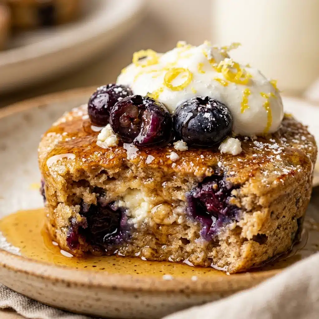 Lemon Blueberry Cottage Cheese Pancake Bites