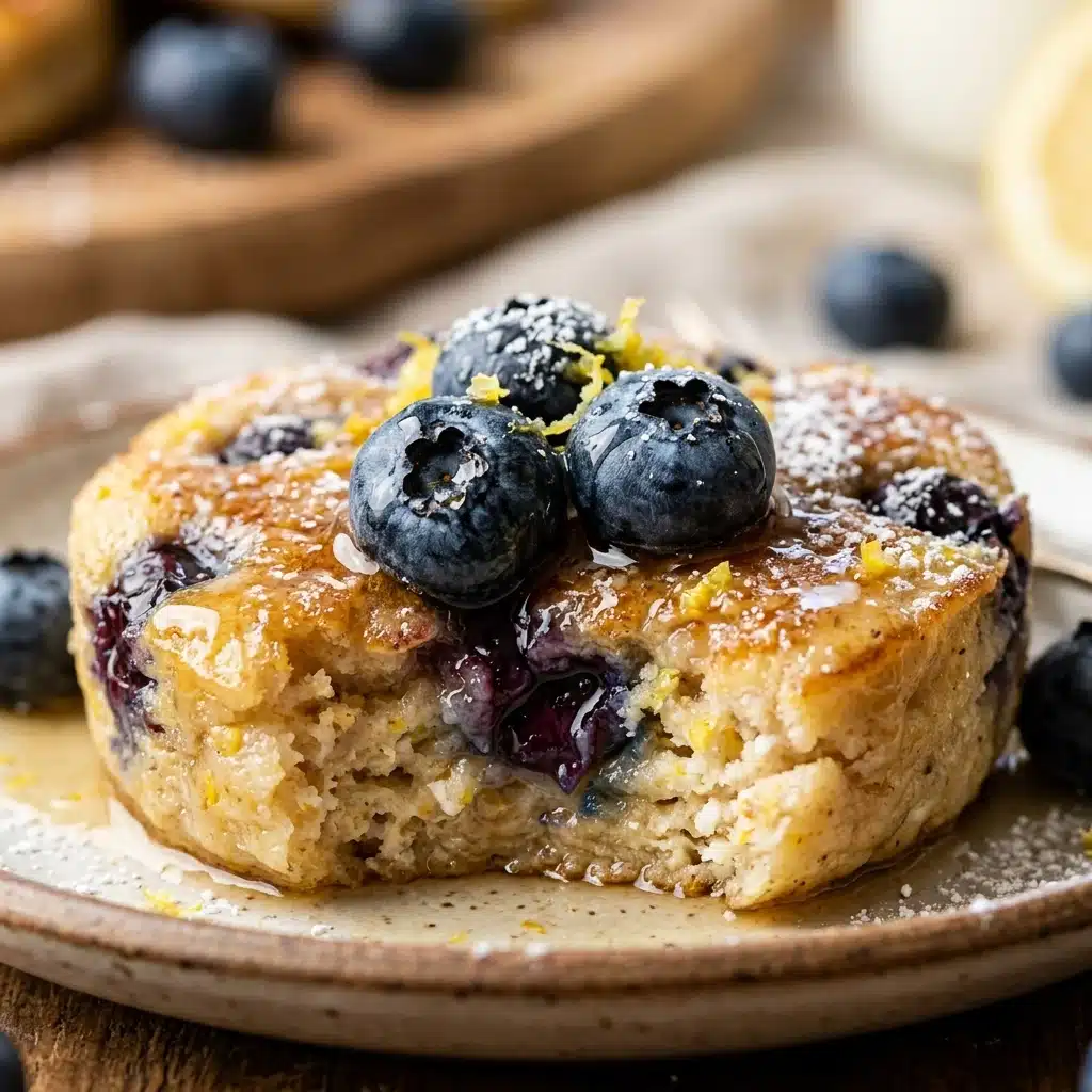 Lemon Blueberry Cottage Cheese Pancake Bites