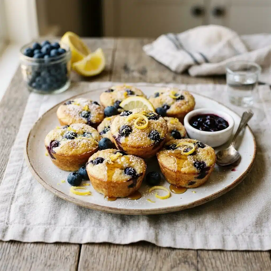 Lemon Blueberry Cottage Cheese Pancake Bites