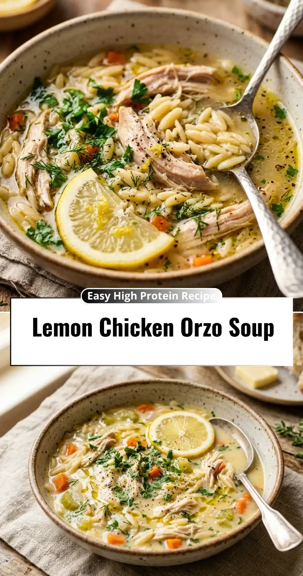 Lemon Chicken Orzo Soup