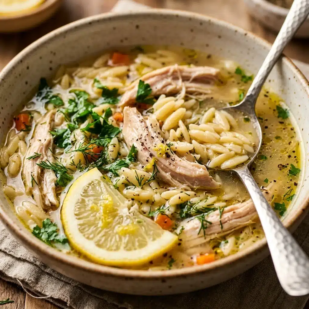 Lemon Chicken Orzo Soup