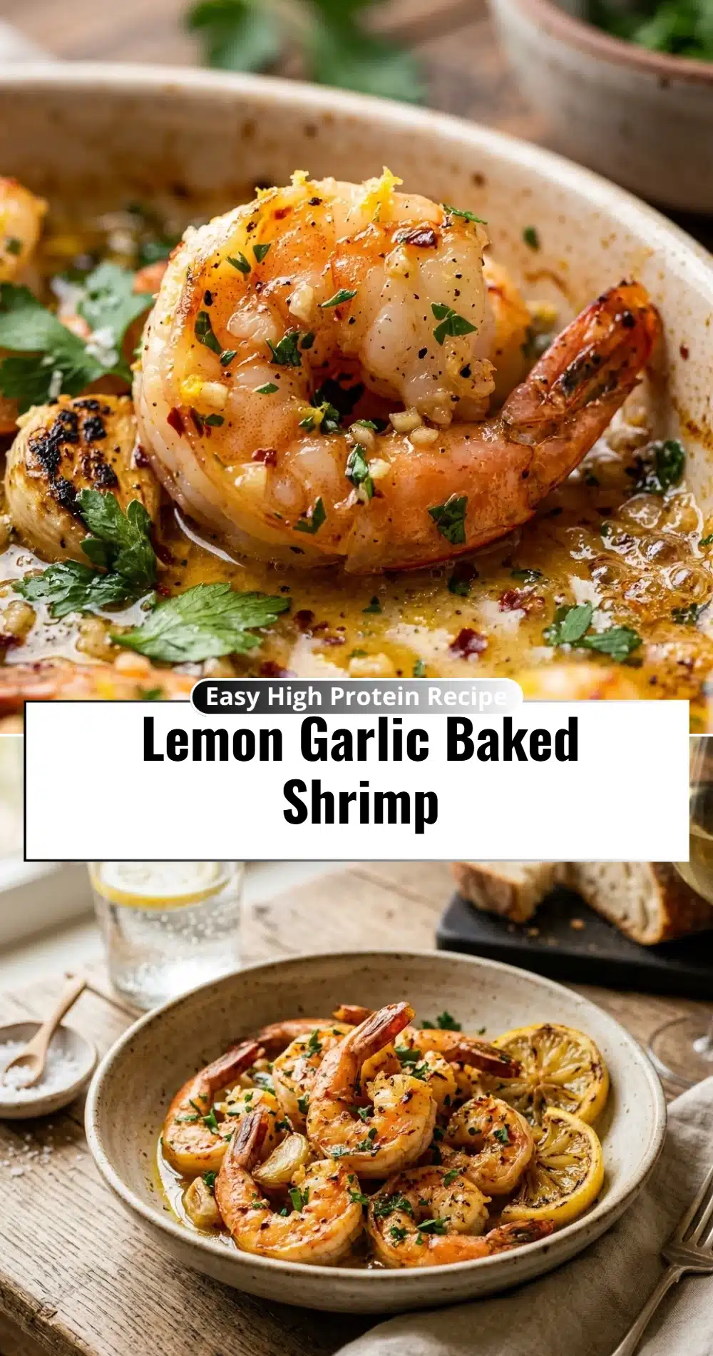 Lemon Garlic Baked Shrimp