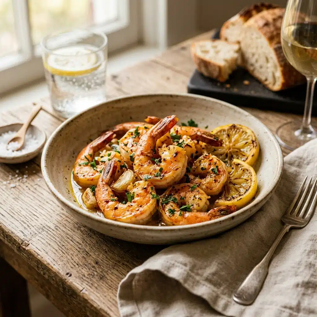 Lemon Garlic Baked Shrimp