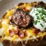 Loaded Baked Potatoes with Steak Bites
