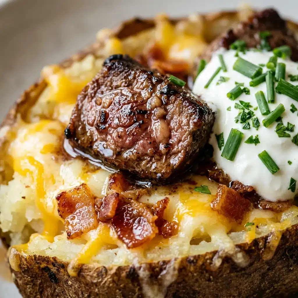 Loaded Baked Potatoes with Steak Bites