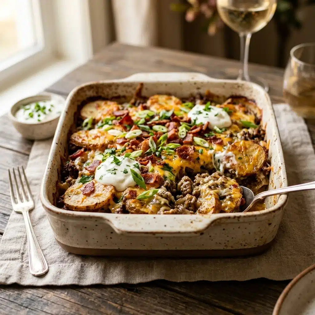 Loaded Beef and Potato Bake – Easy Family Dinner Recipe
