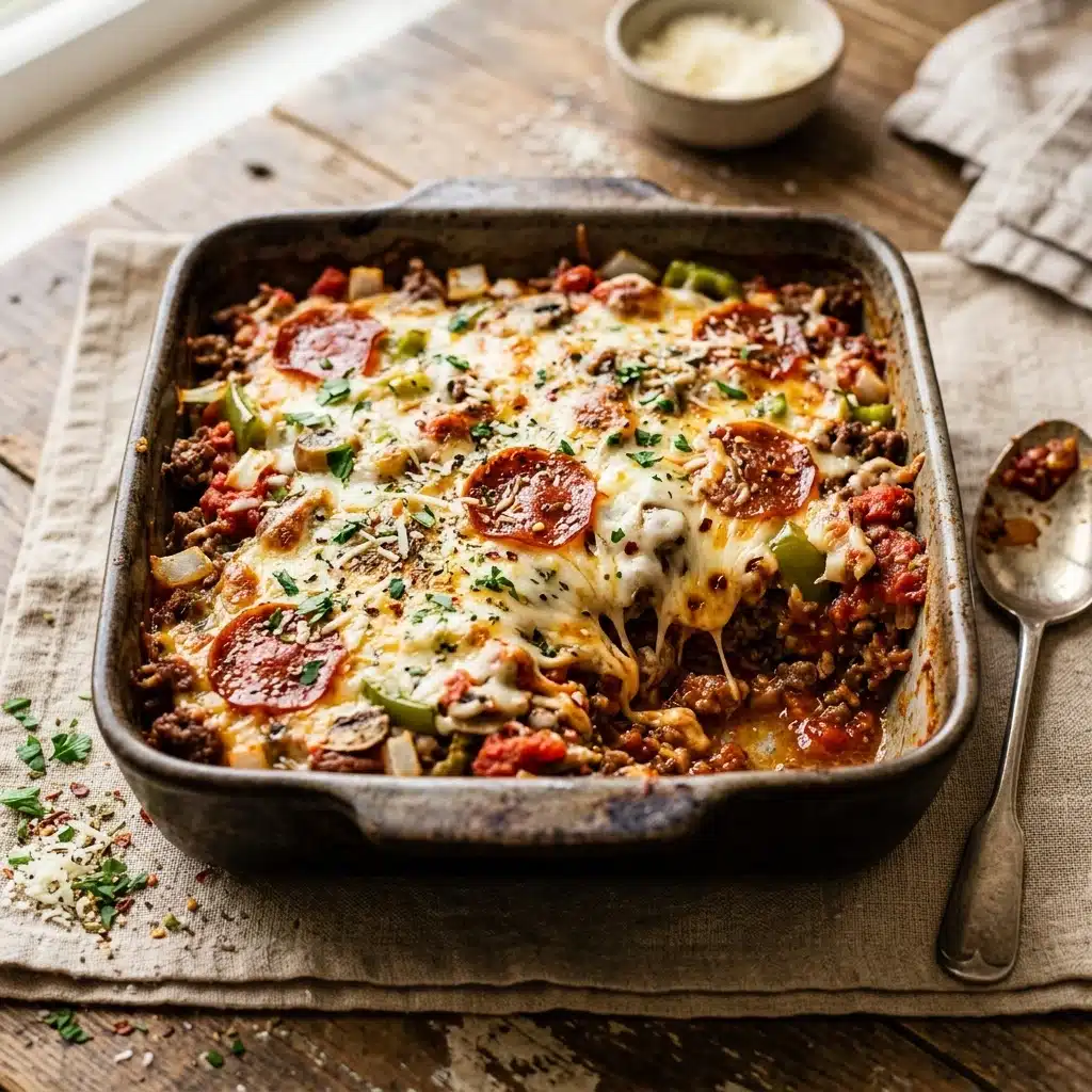 Low Carb Pizza Casserole with Ground Beef