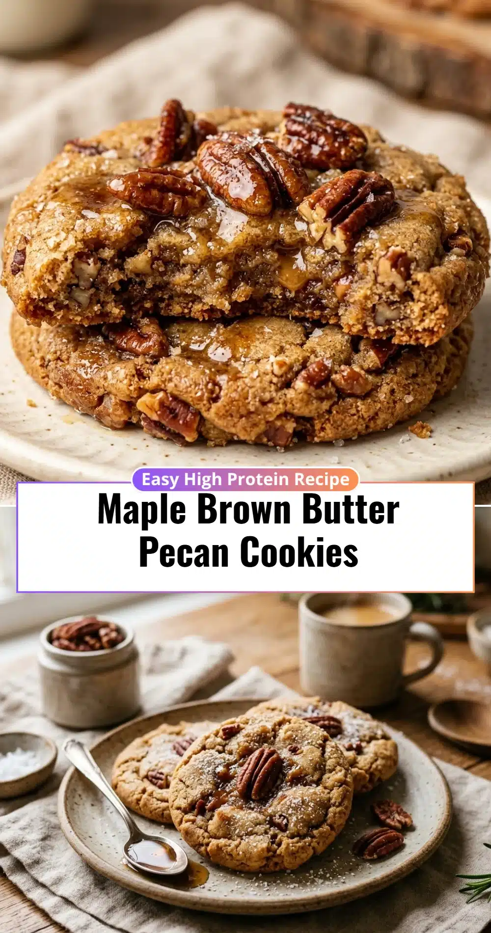 Maple Brown Butter Pecan Cookies