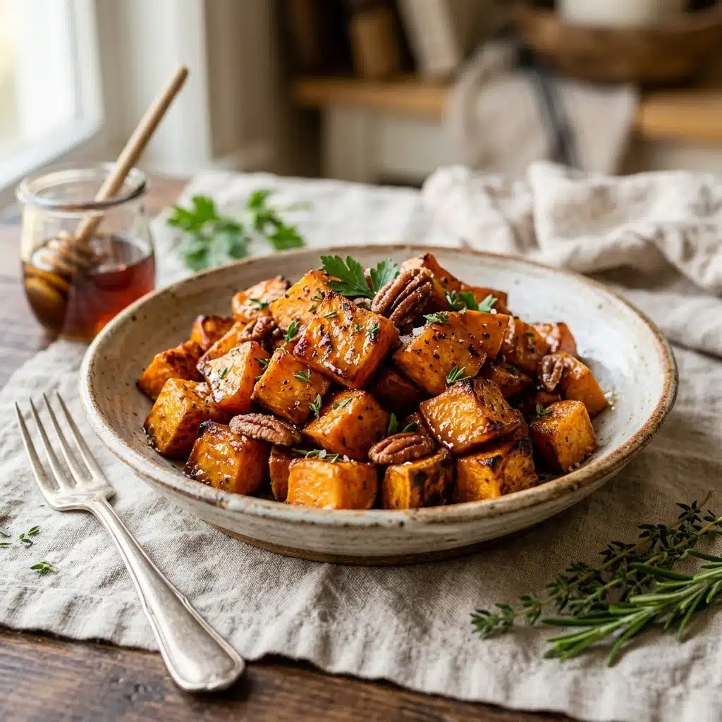 Maple Cinnamon Roasted Sweet Potatoes