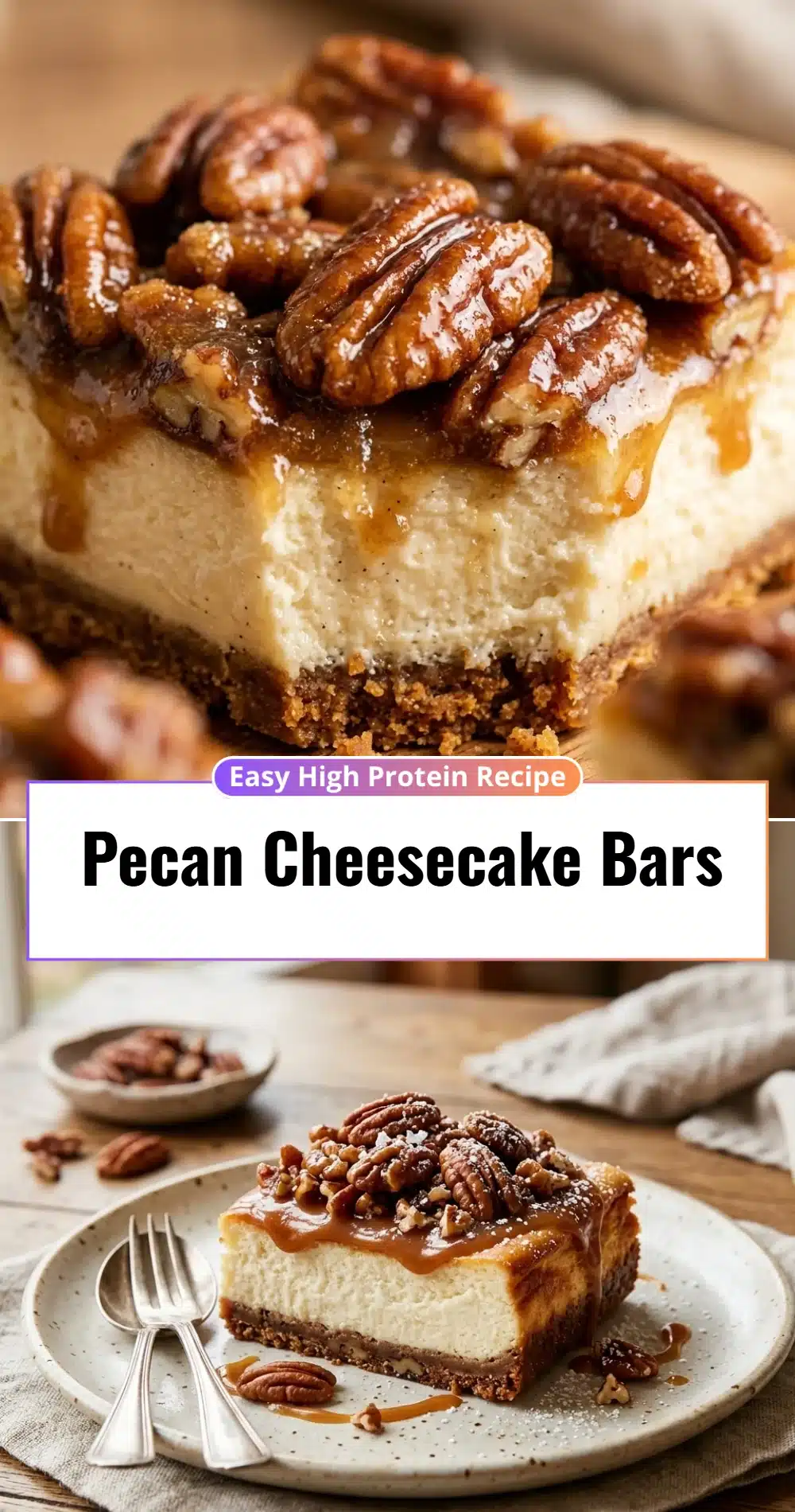 Pecan Cheesecake Bars