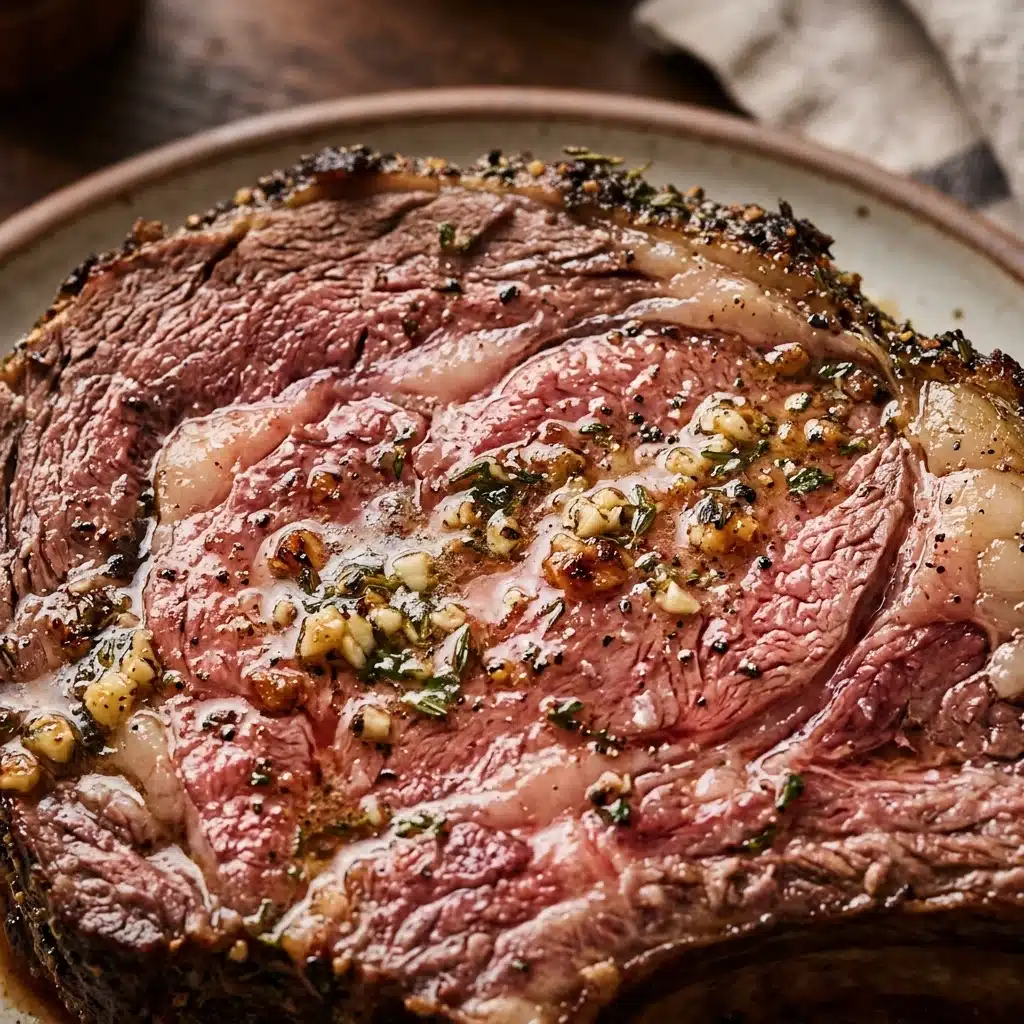 Prime Rib Roast With Garlic Herb Butter