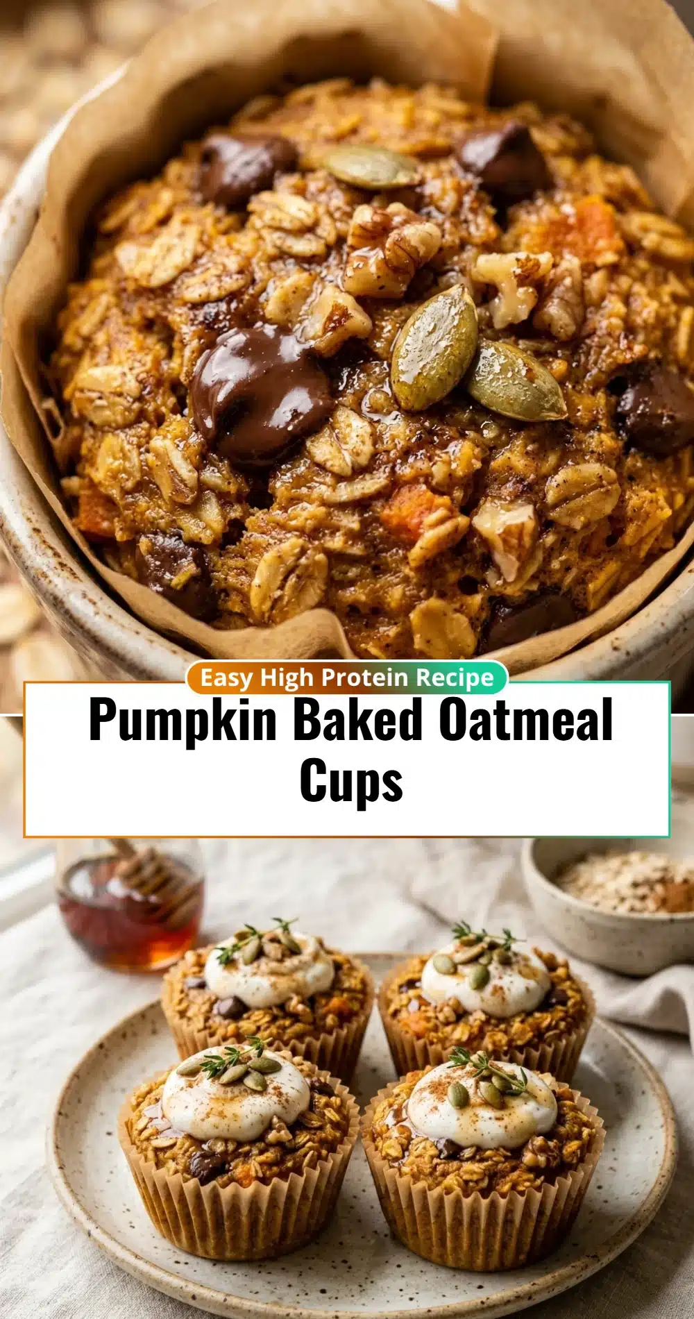 Pumpkin Baked Oatmeal Cups