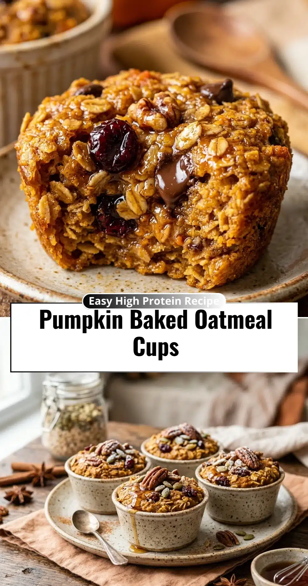 Pumpkin Baked Oatmeal Cups