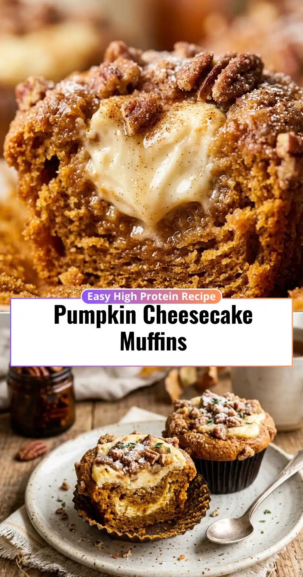 Pumpkin Cheesecake Muffins