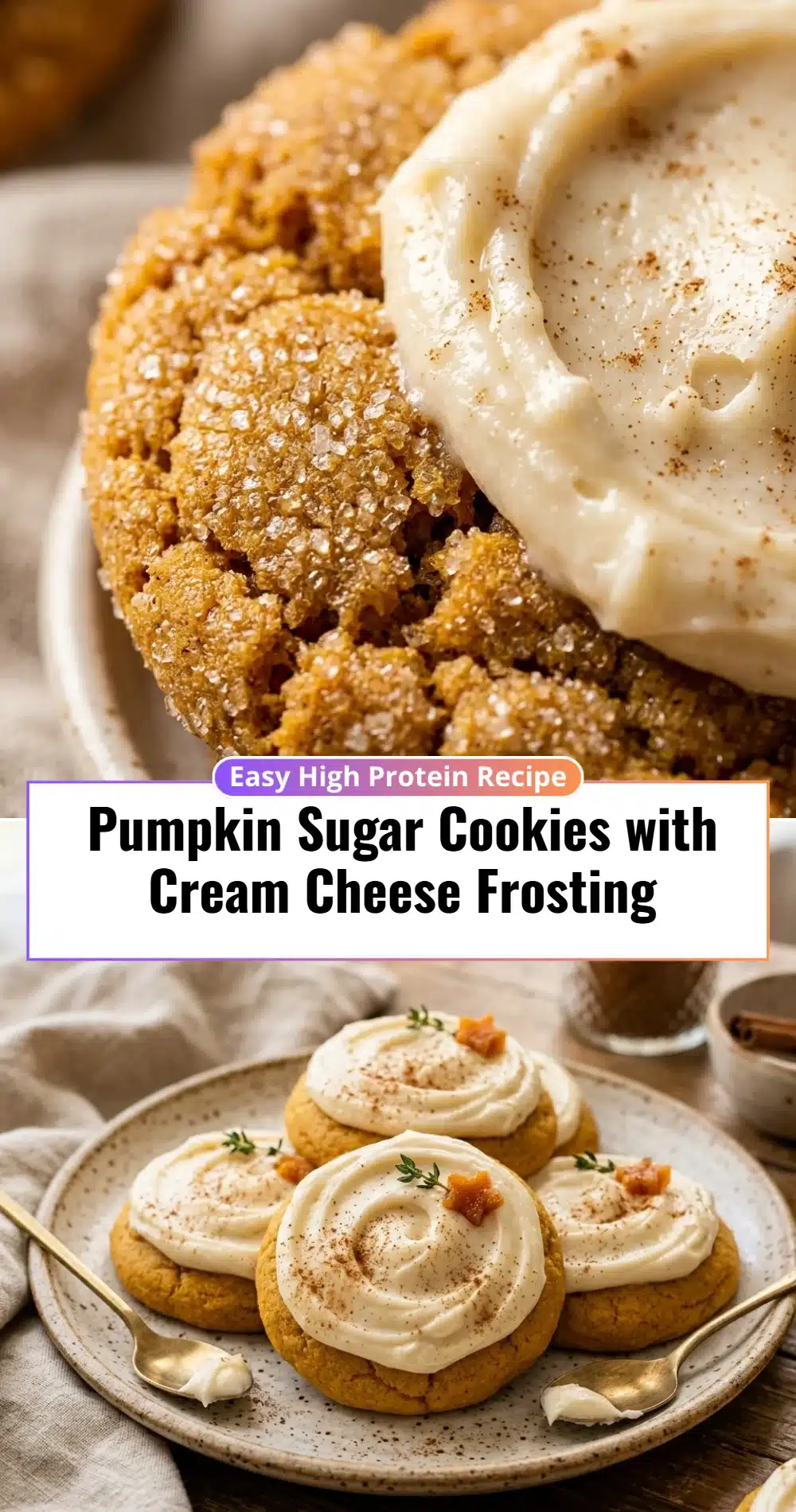 Pumpkin Sugar Cookies with Cream Cheese Frosting
