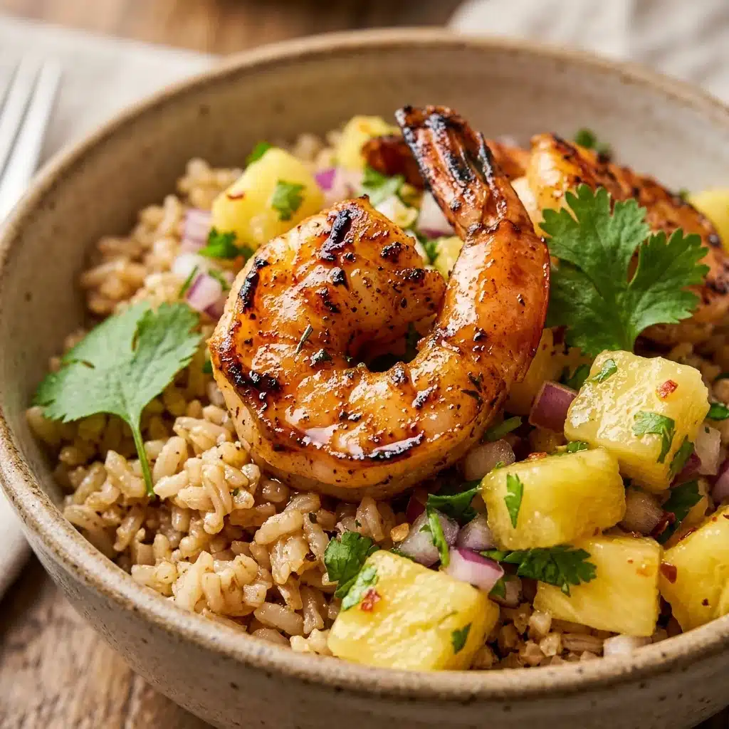 Shrimp Rice Bowl with Pineapple Salsa