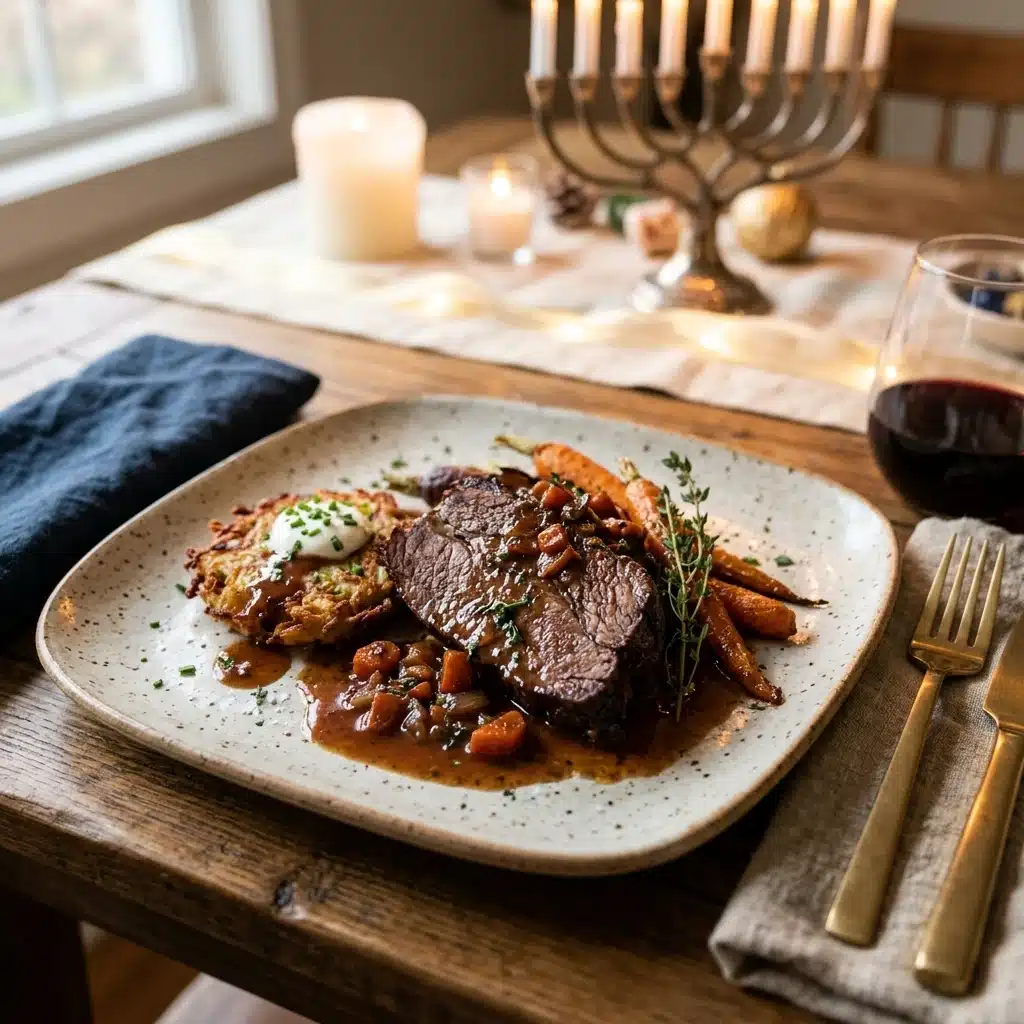Slow Braised Beef Brisket For Hanukkah