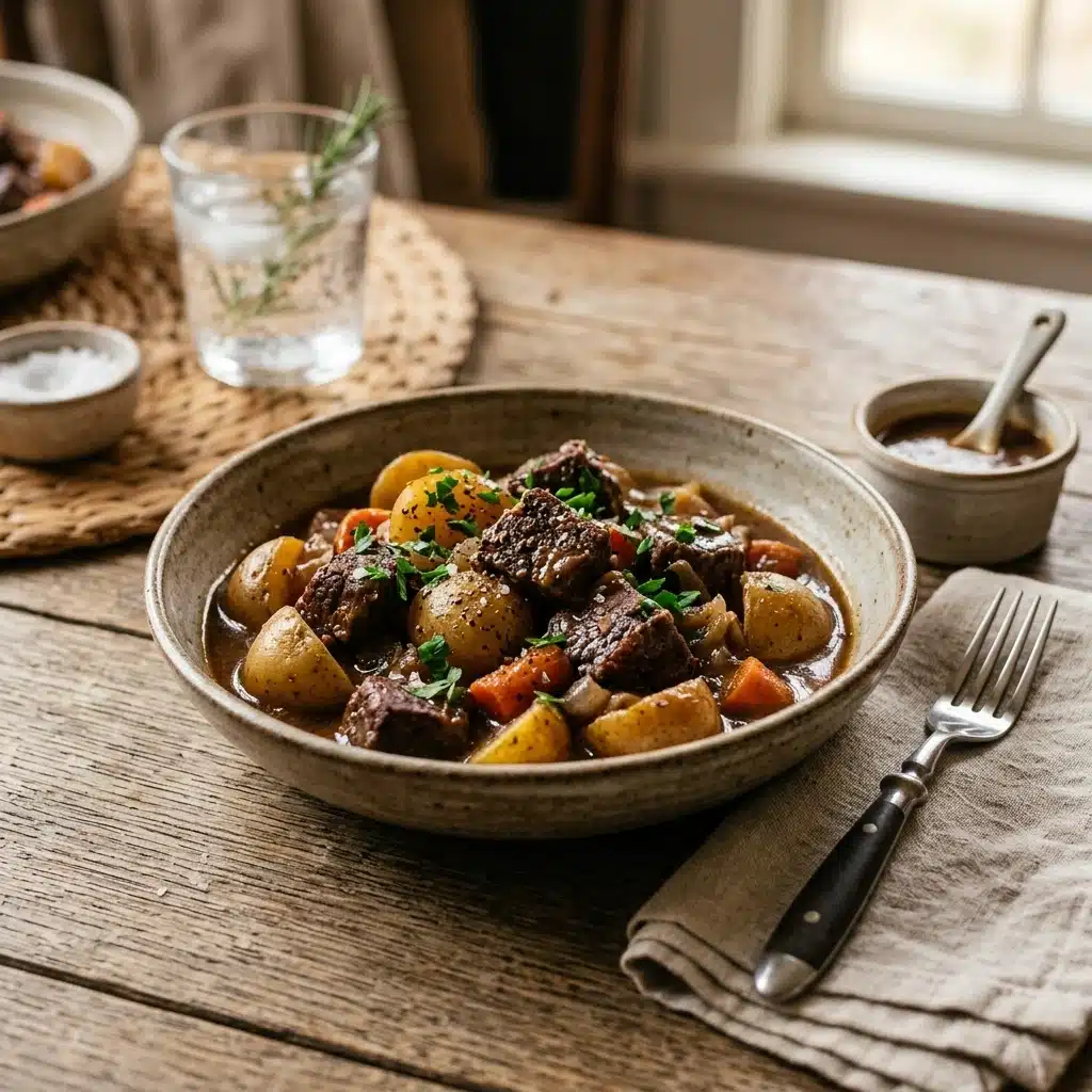 Slow Cooker Beef Bites and Potatoes