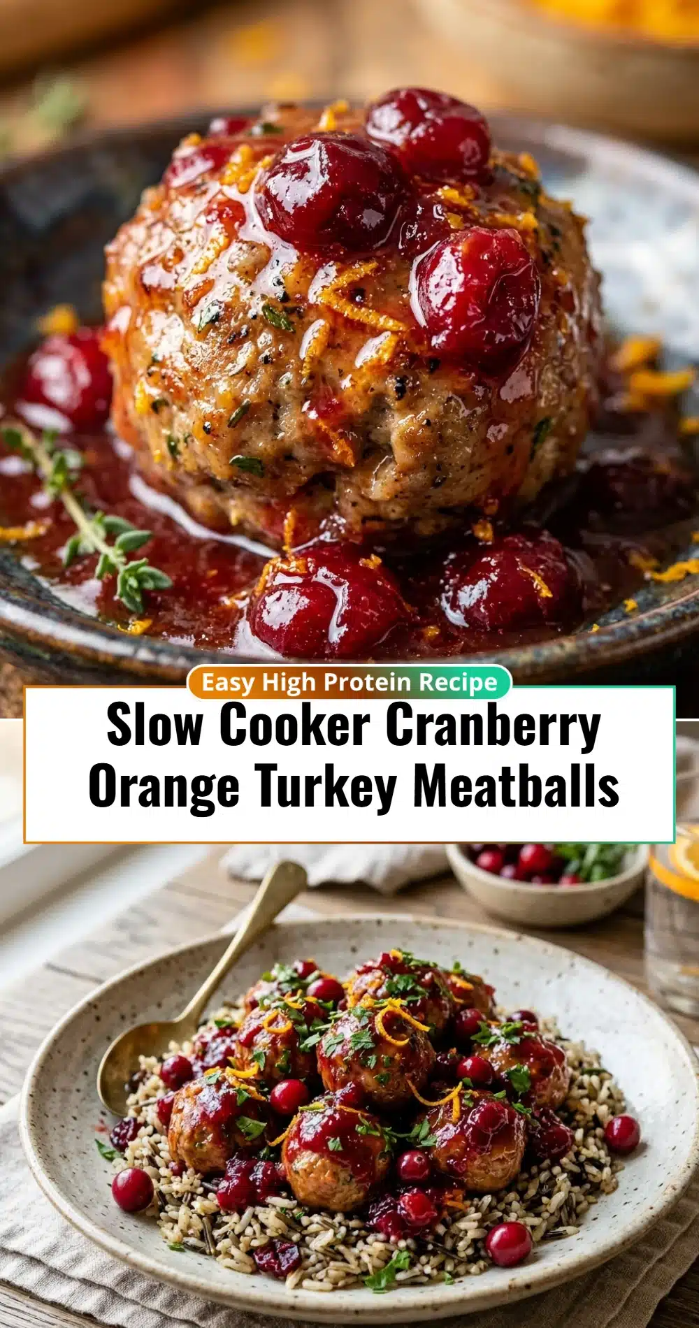 Slow Cooker Cranberry Orange Turkey Meatballs