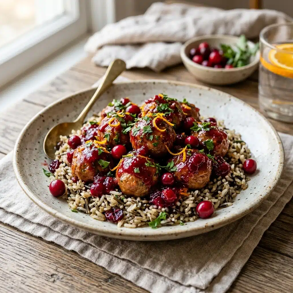 Slow Cooker Cranberry Orange Turkey Meatballs