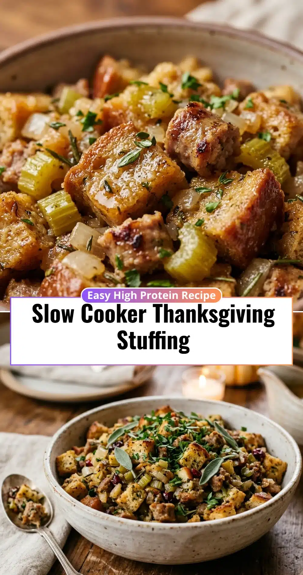 Slow Cooker Thanksgiving Stuffing