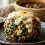Spinach Meatballs with Mozzarella