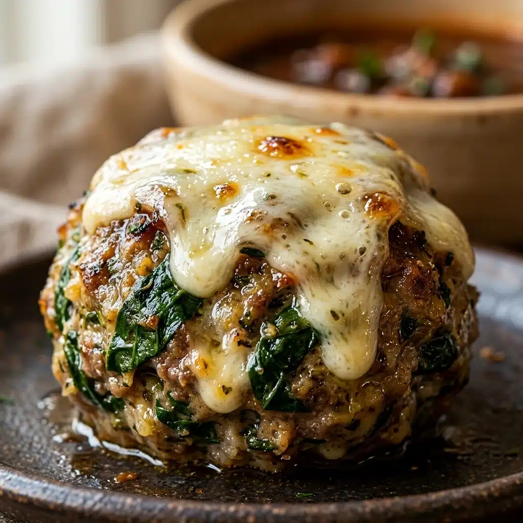 Spinach Meatballs with Mozzarella